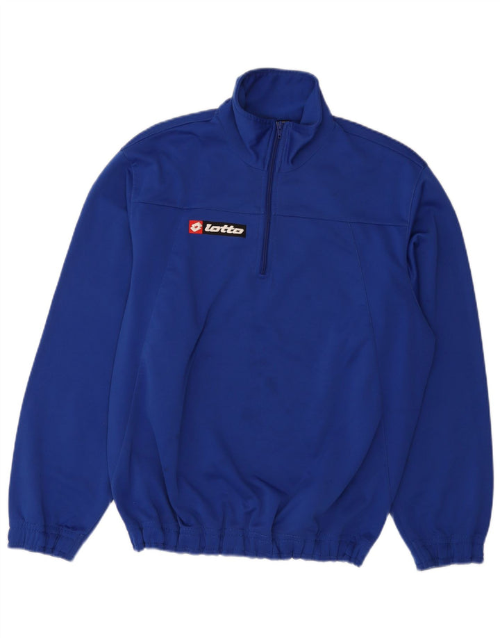 Lotto Sweat-shirt à col zippé pour hommes, grand bleu, polyester