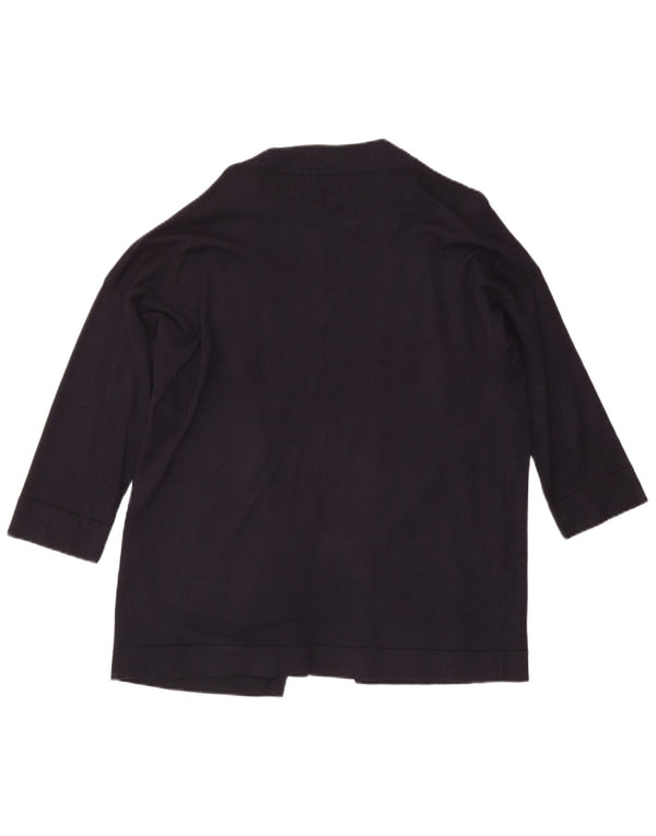 Zara Cardigan ouvert à manches 3/4 pour femme UK 16 Large Bleu marine