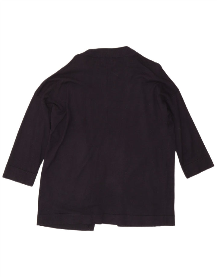 Zara Cardigan ouvert à manches 3/4 pour femme UK 16 Large Bleu marine