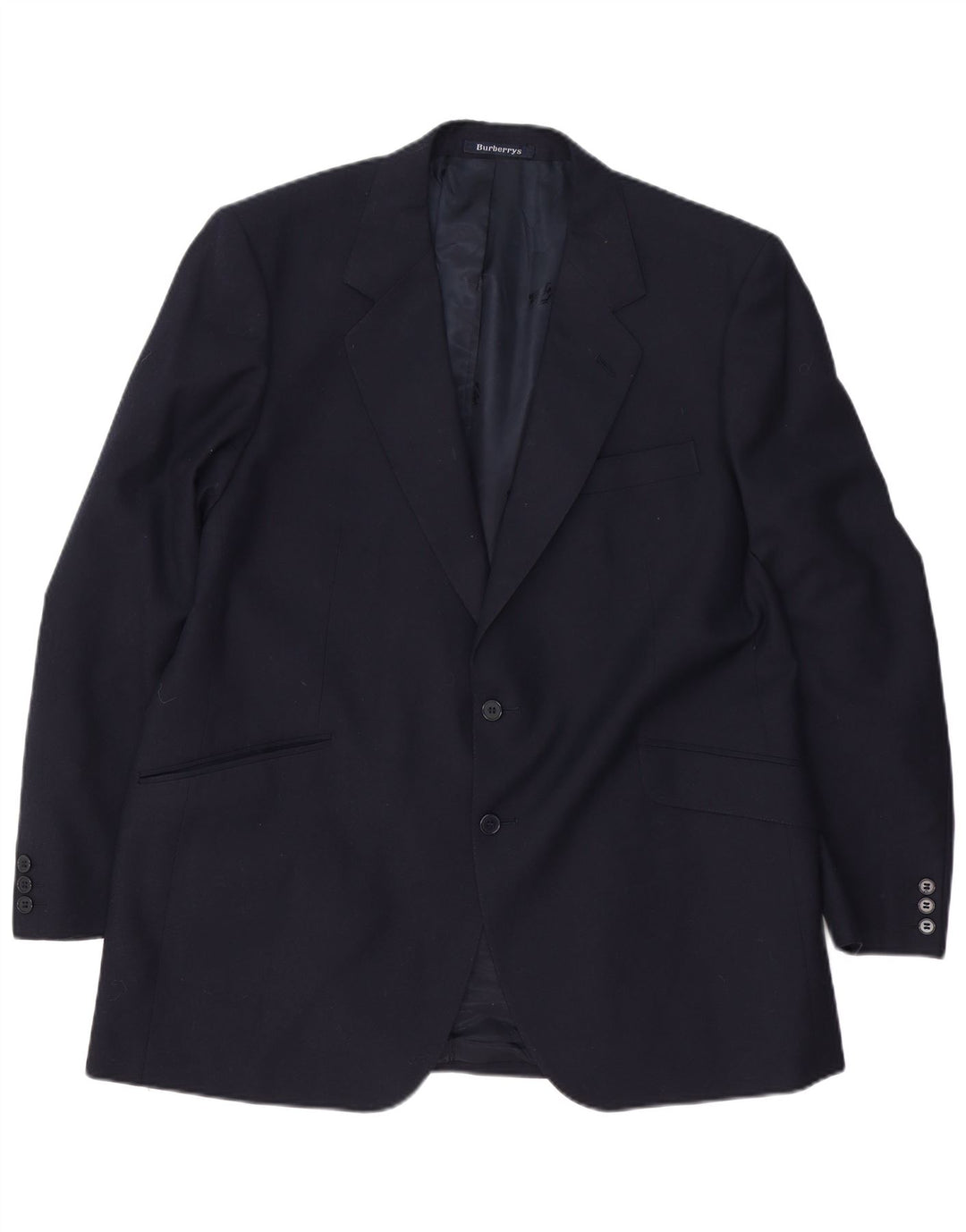 BURBERRYS Veste blazer à 2 boutons pour homme UK 40 Large Bleu marine
