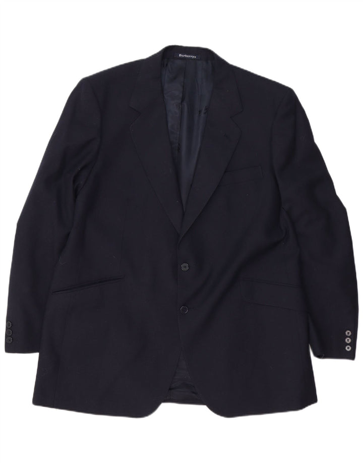 BURBERRYS Veste blazer à 2 boutons pour homme UK 40 Large Bleu marine