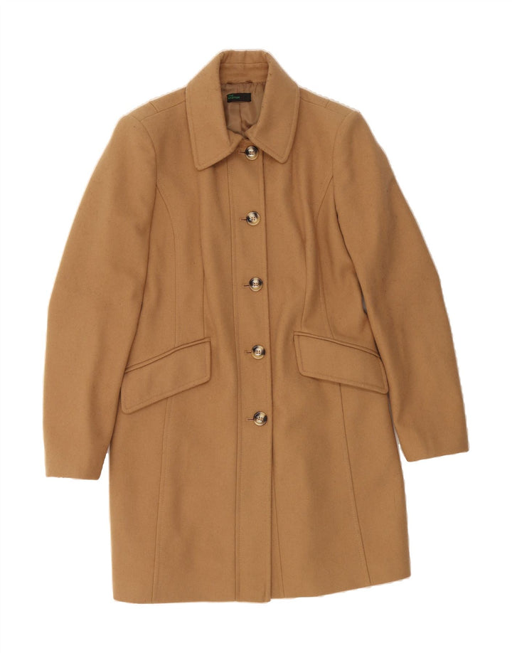 BENETTON Womens Overcoat UK 14 Large Brown Wool Vintage Benetton and Second-Hand Benetton from Messina Hembry 