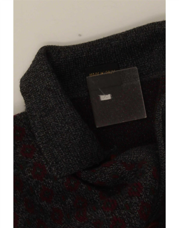 Viky Tricot Pull col polo pour homme IT 50 Gris moyen géométrique
