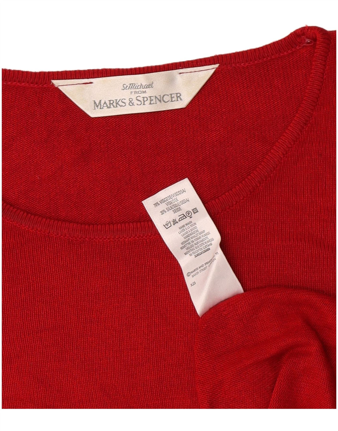 Marks & Spencer T-Shirt Femme UK 14 Large Rouge Viscose