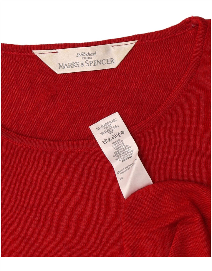 Marks & Spencer T-Shirt Femme UK 14 Large Rouge Viscose