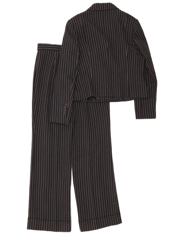 vintage Femme 2 Pièces Costume UK 12 Moyen W28 L30 Noir Rayé