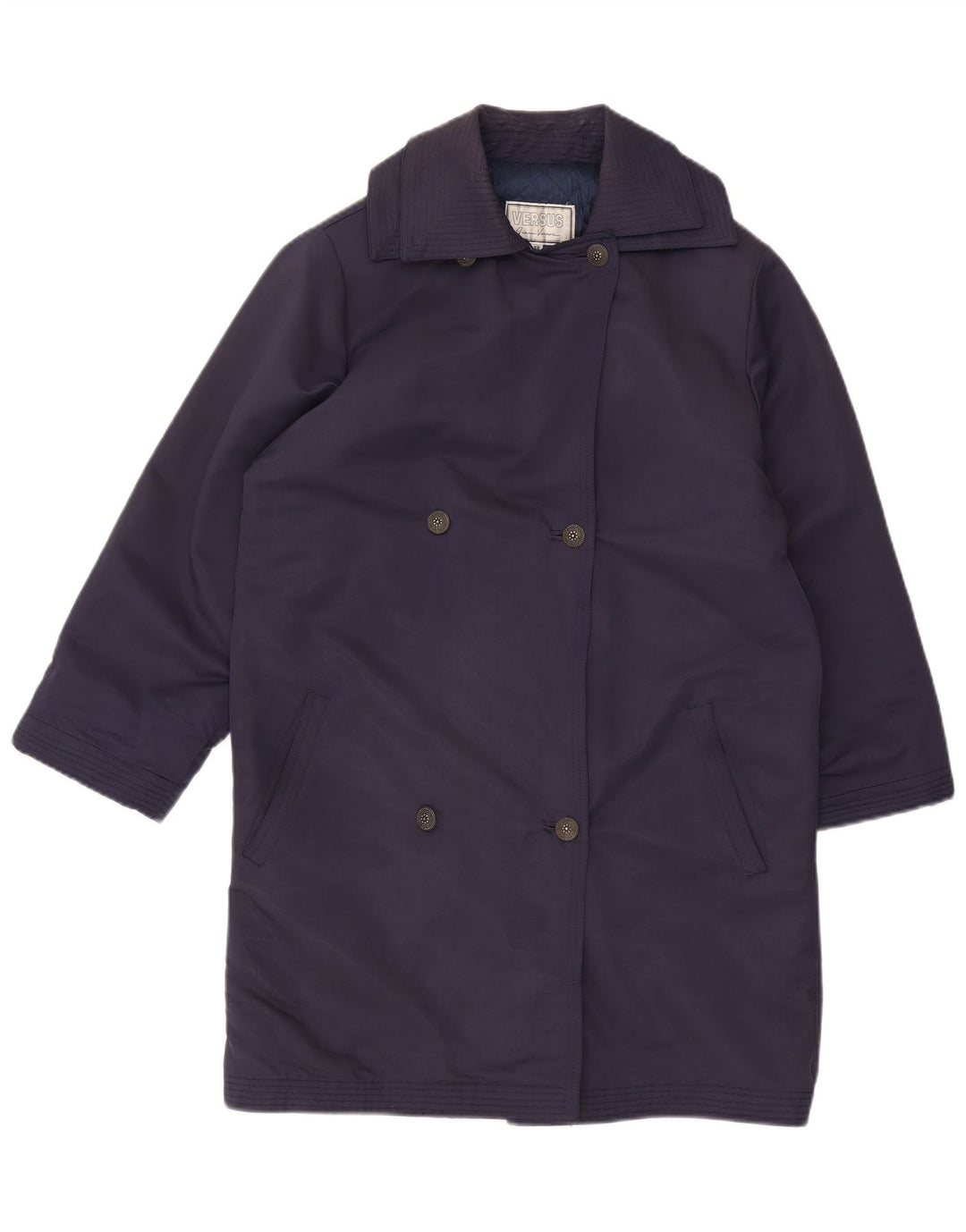 Versus By Gianni Versace Manteau croisé pour femme IT 42 Bleu marine moyen