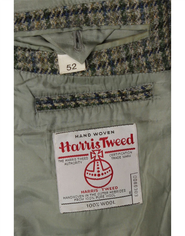 Harris Tweed Veste blazer à 2 boutons pour homme IT 52 XL en laine pied-de-poule vert