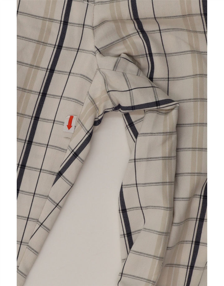ZARA Womens Straight Chino Trousers EU 40 Medium W32 L26 White Check
