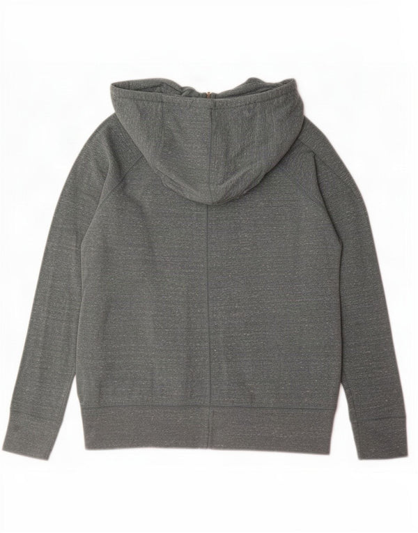 Nike Pull à capuche zippé pour femme UK 14 Coton moucheté gris moyen