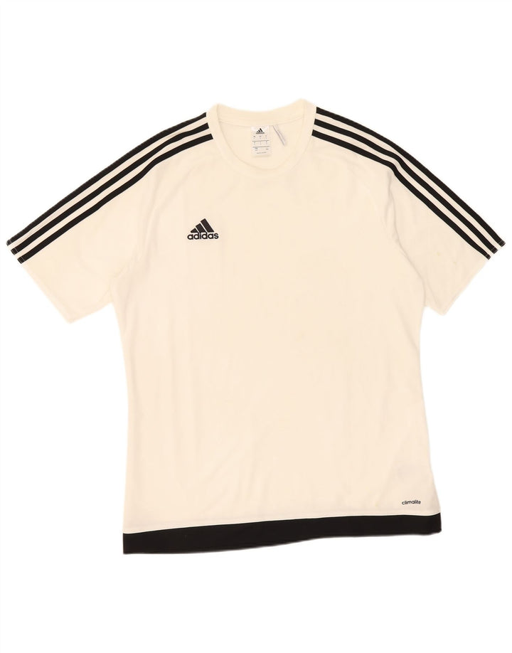 Adidas Hommes Climalite T-Shirt Haut Grand Blanc Polyester