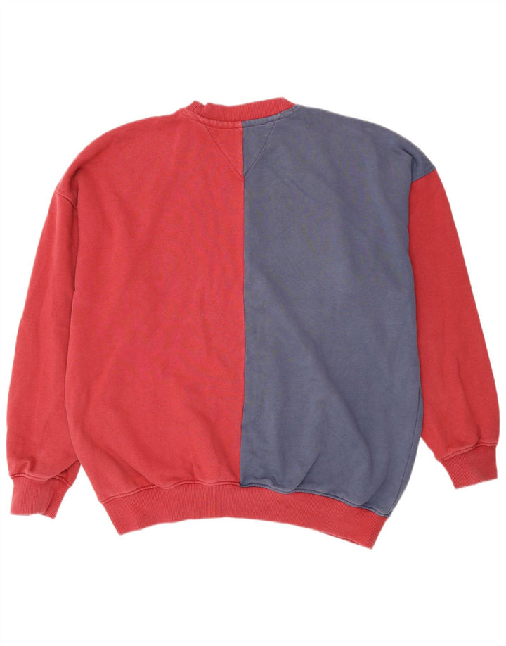 Tommy Hilfiger Sweat-shirt graphique pour homme XL en coton color block rouge
