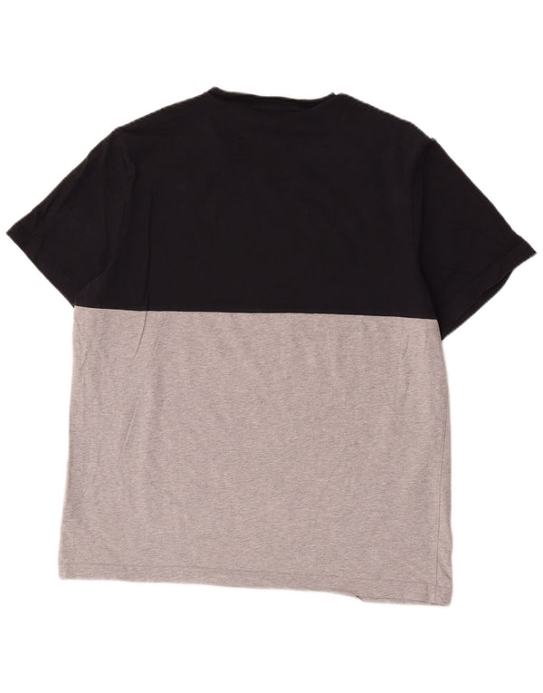 Lacoste T-shirt graphique coupe régulière pour homme Taille 6 XL Noir Colourblock