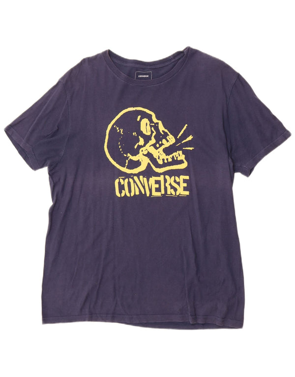 Converse T-Shirt Graphique Homme Bleu Marine Moyen