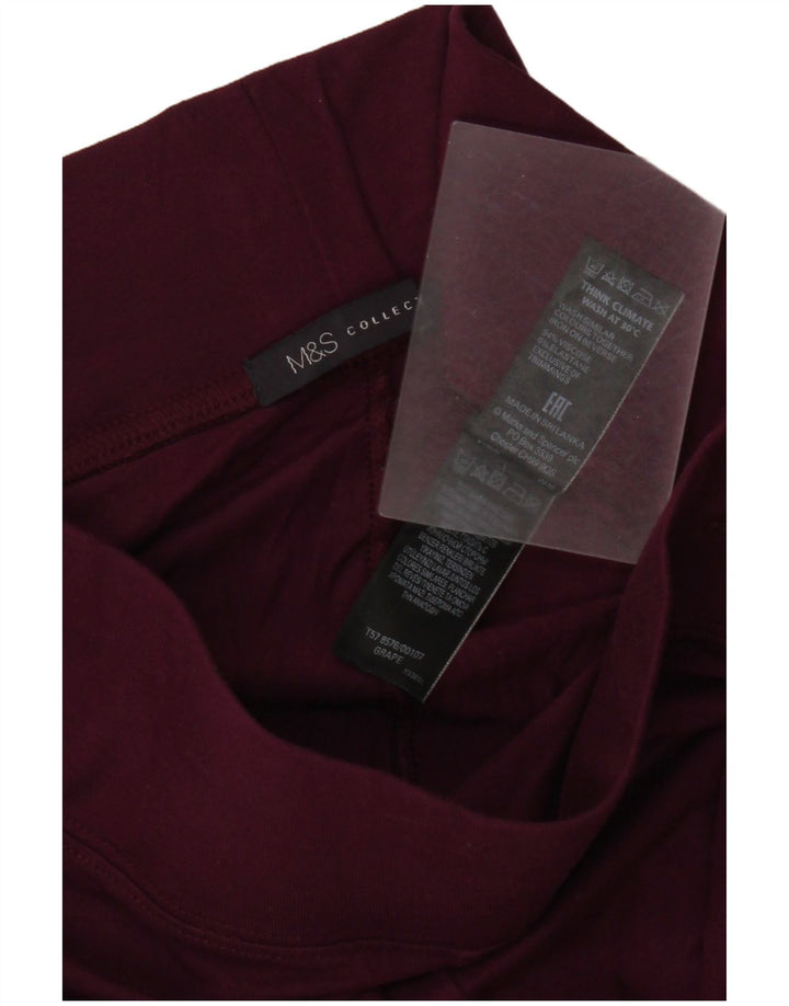 Marks & Spencer Leggings Femme UK 10 Small Viscose Bordeaux