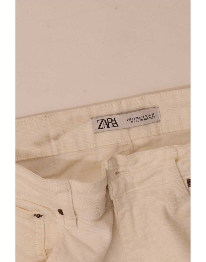 Zara Short en jean pour homme EU 42 Large W32 Blanc cassé