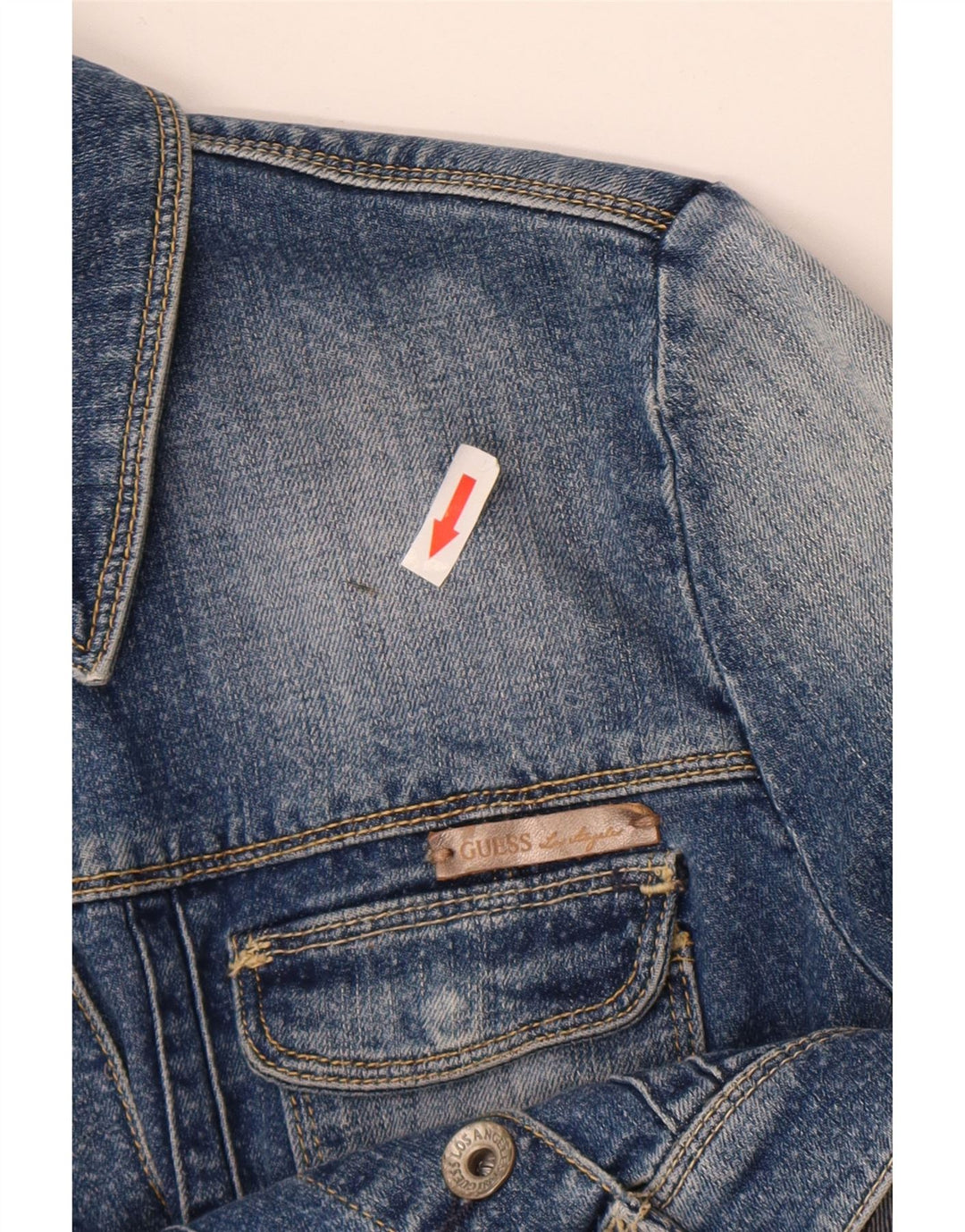 Guess Veste en jean courte pour femme UK 6 XS Bleu Coton