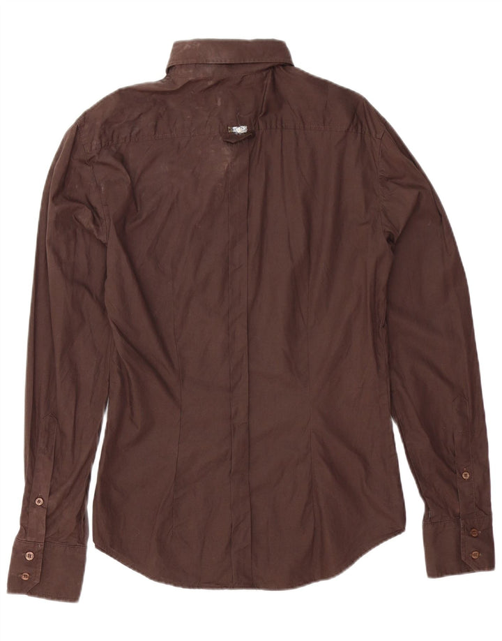 Just Cavalli Chemise Femme UK 14 Coton Marron Moyen