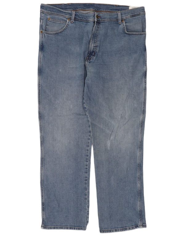 Wrangler Jean droit coupe droite W40 L30 pour homme en coton bleu