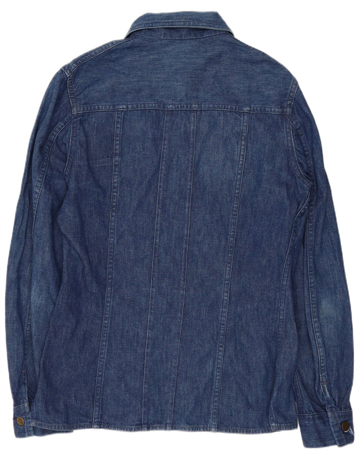 VINTAGE Chemise en Jean Homme Petit Bleu