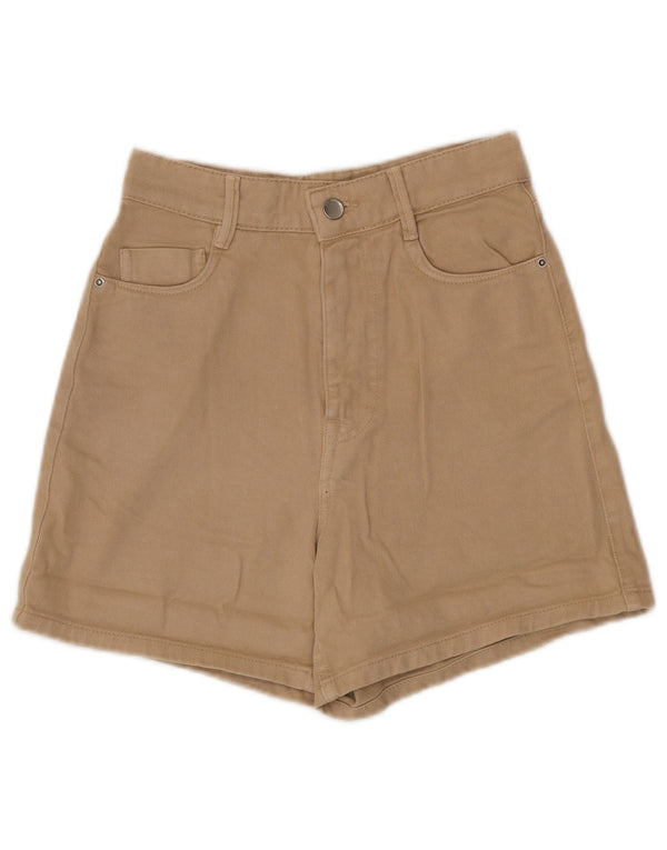 Zara Short décontracté taille haute pour femme EU 34 2XS W24 Coton beige