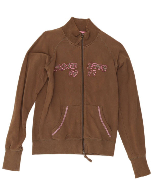 Fila Veste de survêtement graphique pour femme UK 10 Small Kaki Coton