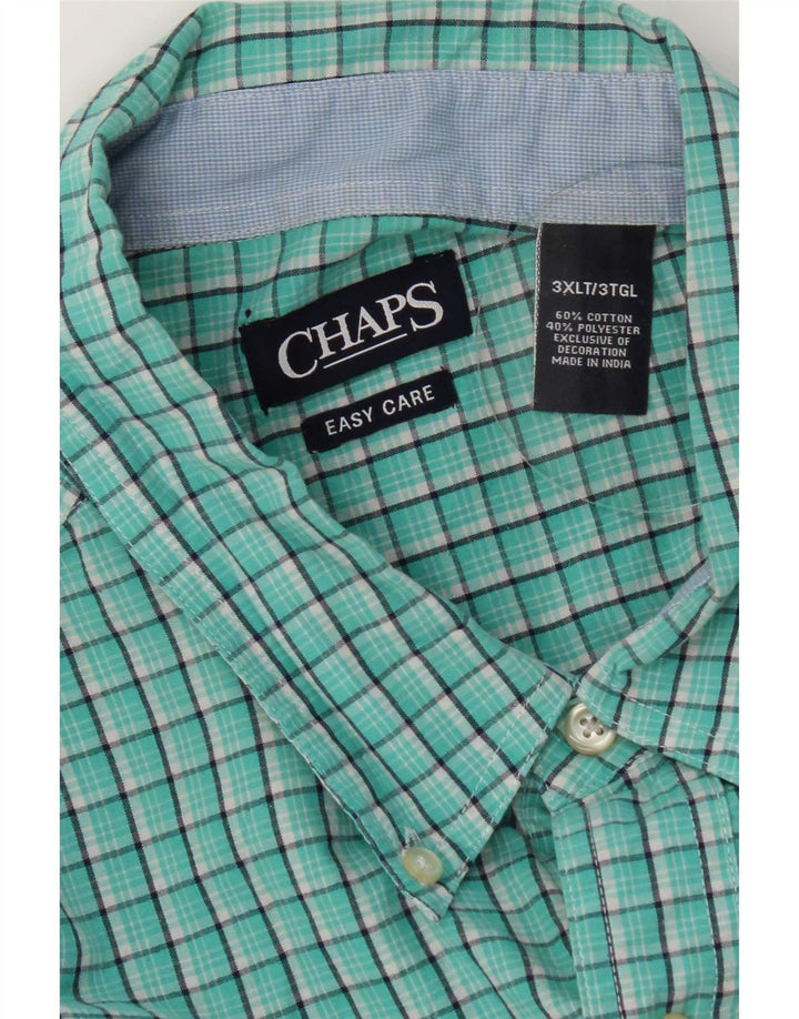 Chaps Chemise haute pour homme 3XL en coton à carreaux vert