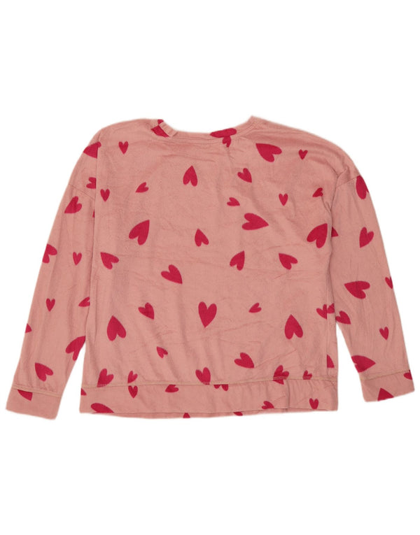 Marks & Spencer Pull polaire graphique pour femme UK 16 Grand cœur rose