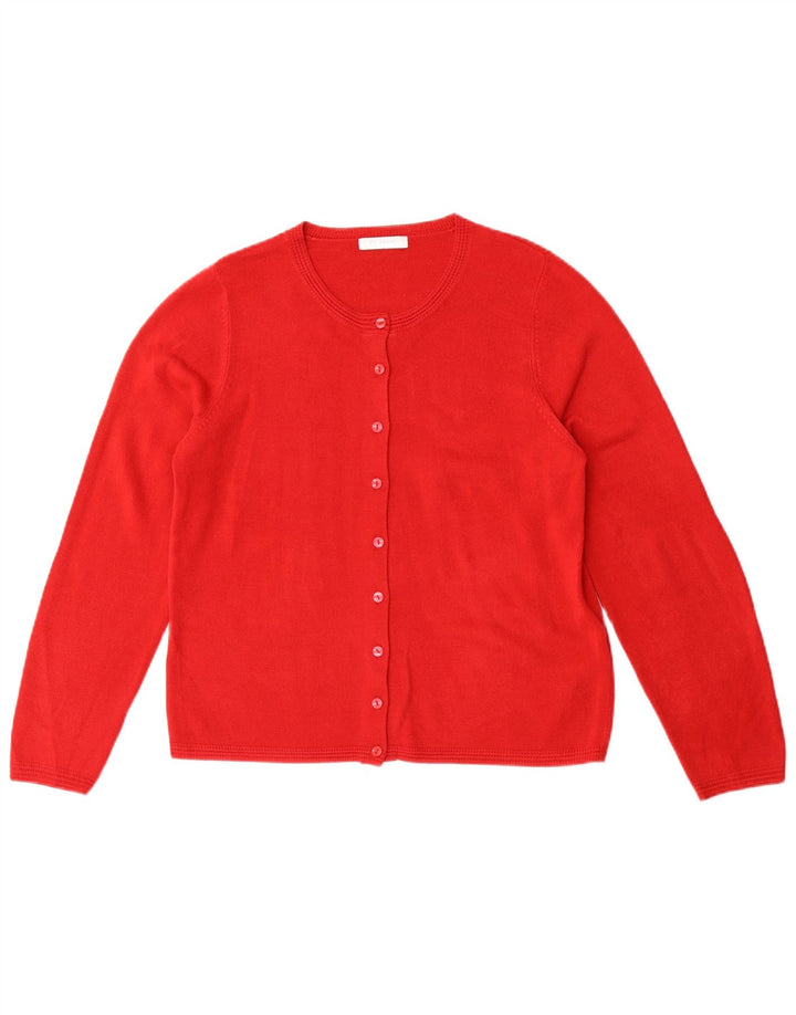 Marks & Spencer Pull cardigan coupe classique pour femme UK 12 Rouge moyen