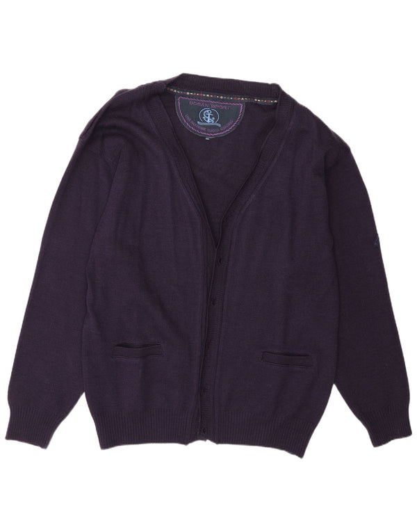 vintage Mens Open Cardigan Sweater 3XL Violet Acrylique