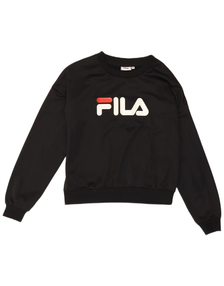 Fila Sweat-shirt graphique pour femme UK 14 Medium Noir Polyester