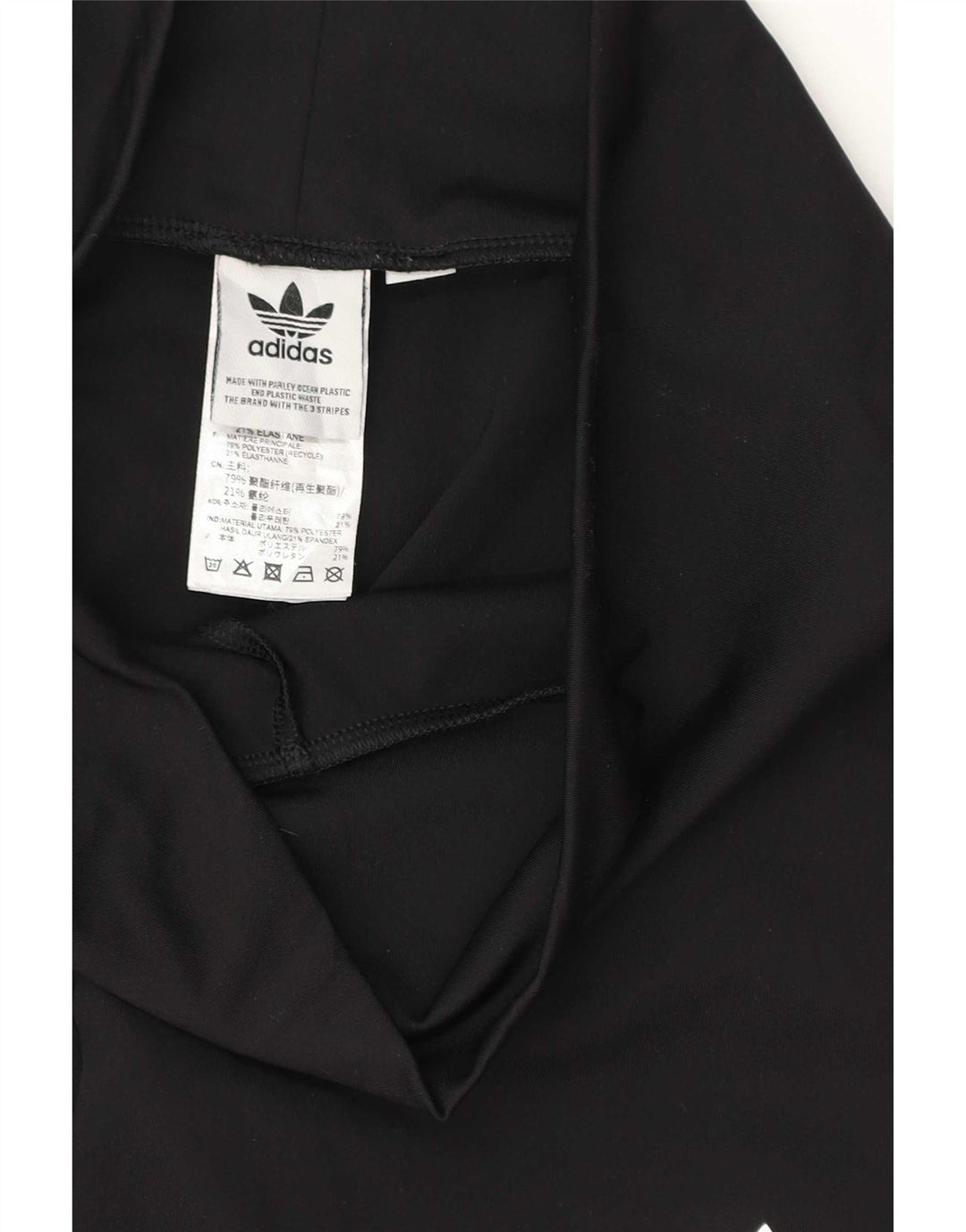 Adidas Leggings Femme UK 12 Polyester Noir Moyen