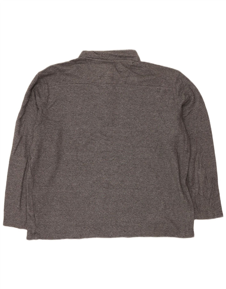 Calvin Klein Haut à col zippé à manches longues pour homme 2XL Gris chiné en coton