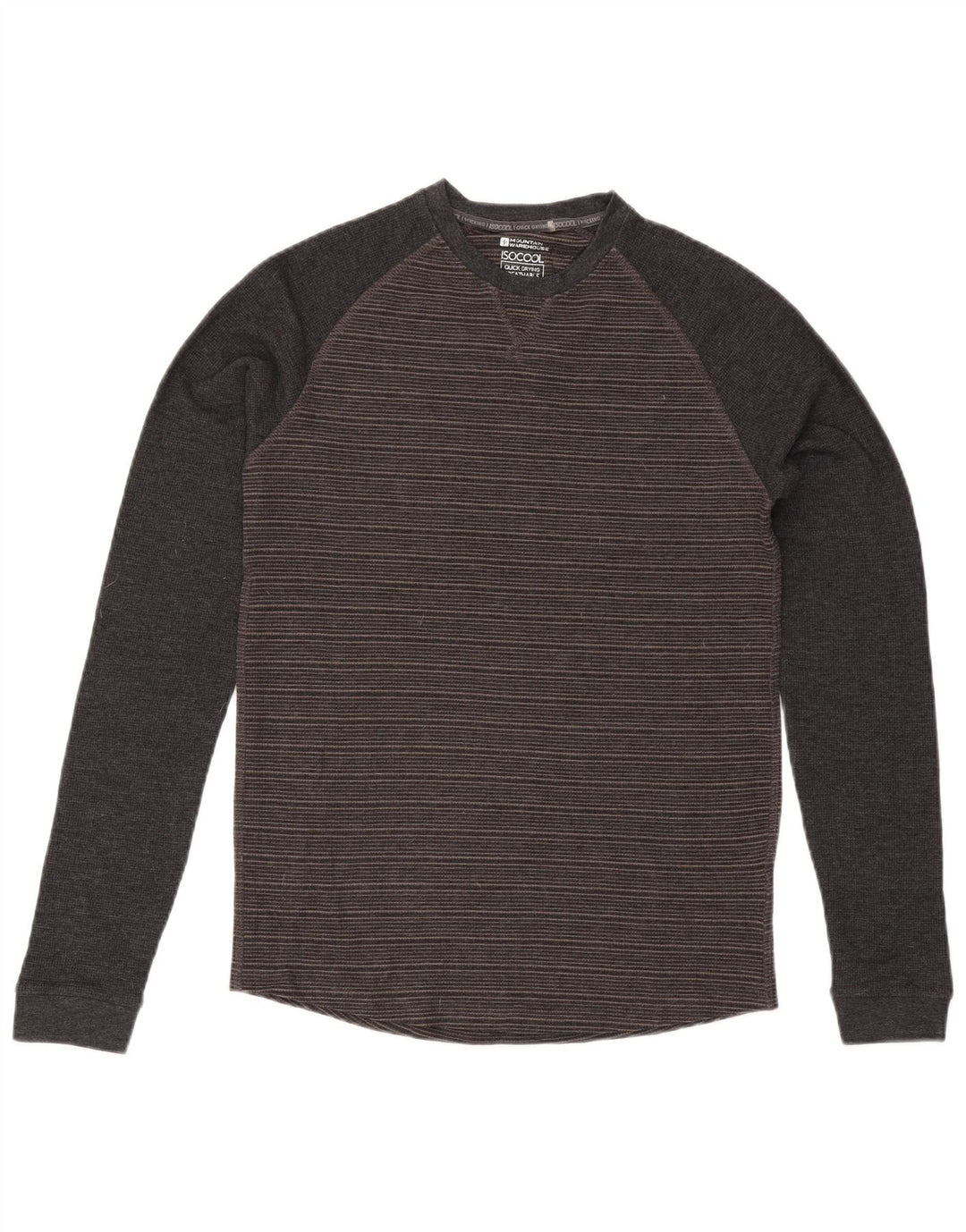 Mountain Warehouse Haut à manches longues pour homme en coton rayé gris moyen