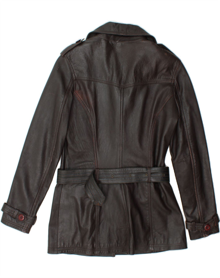 STREET ONE Womens Leather Jacket UK 10 Small Brown Leather Vintage Street One and Second-Hand Street One from Messina Hembry 