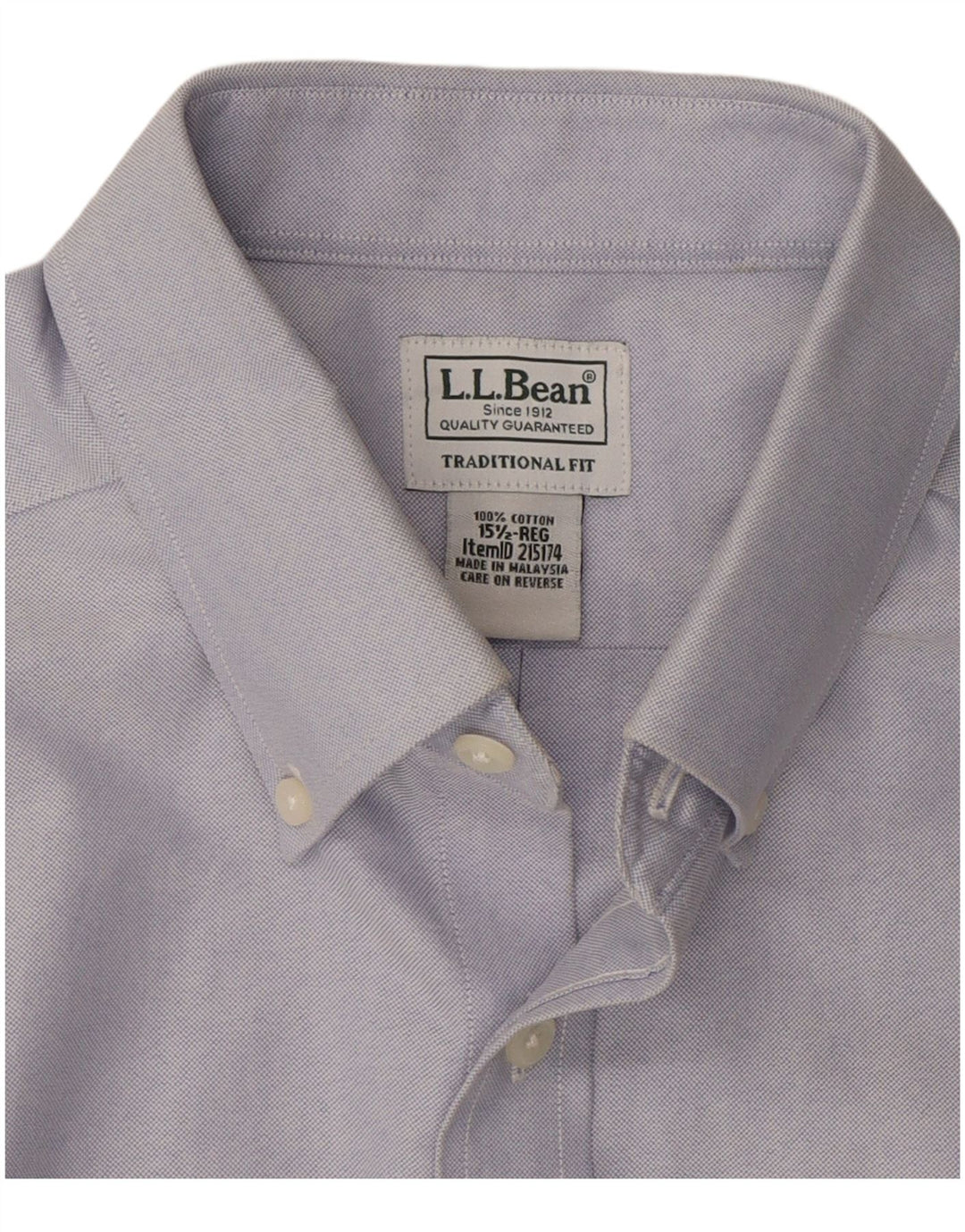 L.L.BEAN Chemise à manches courtes pour homme Coupe traditionnelle Taille 15 1/2 Bleu moyen