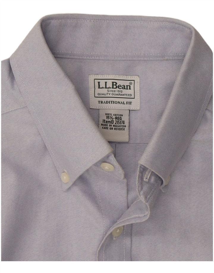 L.L.BEAN Chemise à manches courtes pour homme Coupe traditionnelle Taille 15 1/2 Bleu moyen