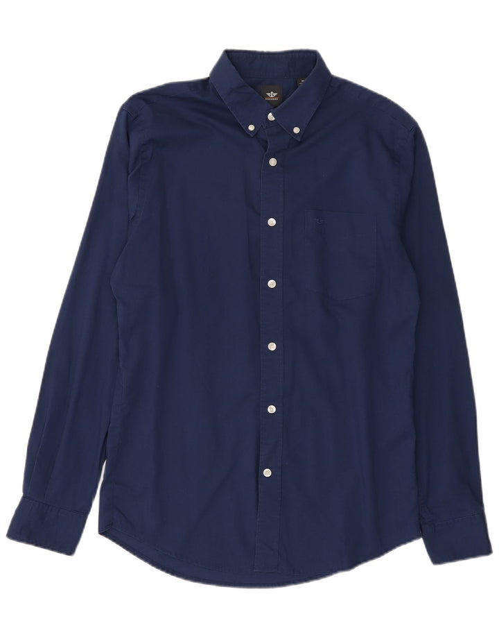 Dockers Chemise Homme Bleu Marine Moyen Coton