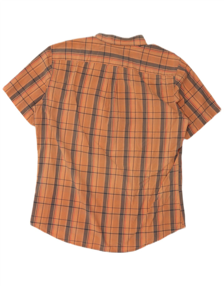 GAP Chemise à manches courtes pour homme Coupe classique en coton à carreaux orange