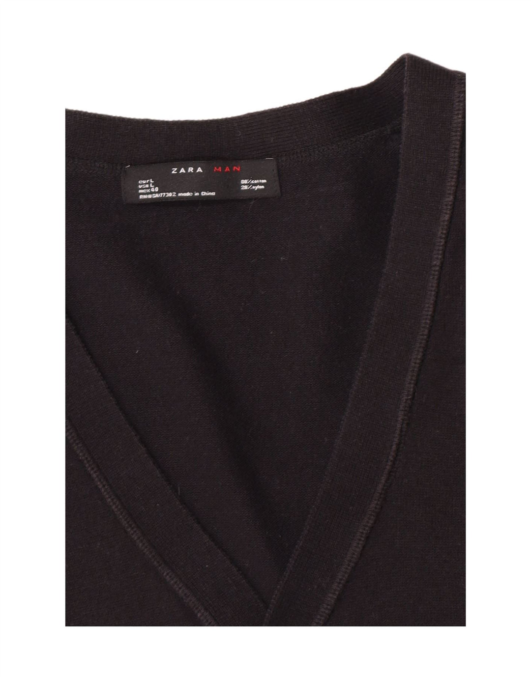 Zara Cardigan Homme Pull Large Noir Coton