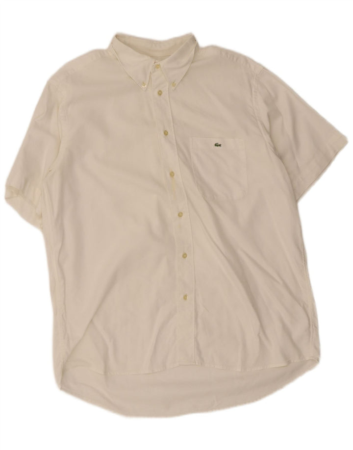 Lacoste Chemise à manches courtes pour homme Taille 42 Grand coton blanc