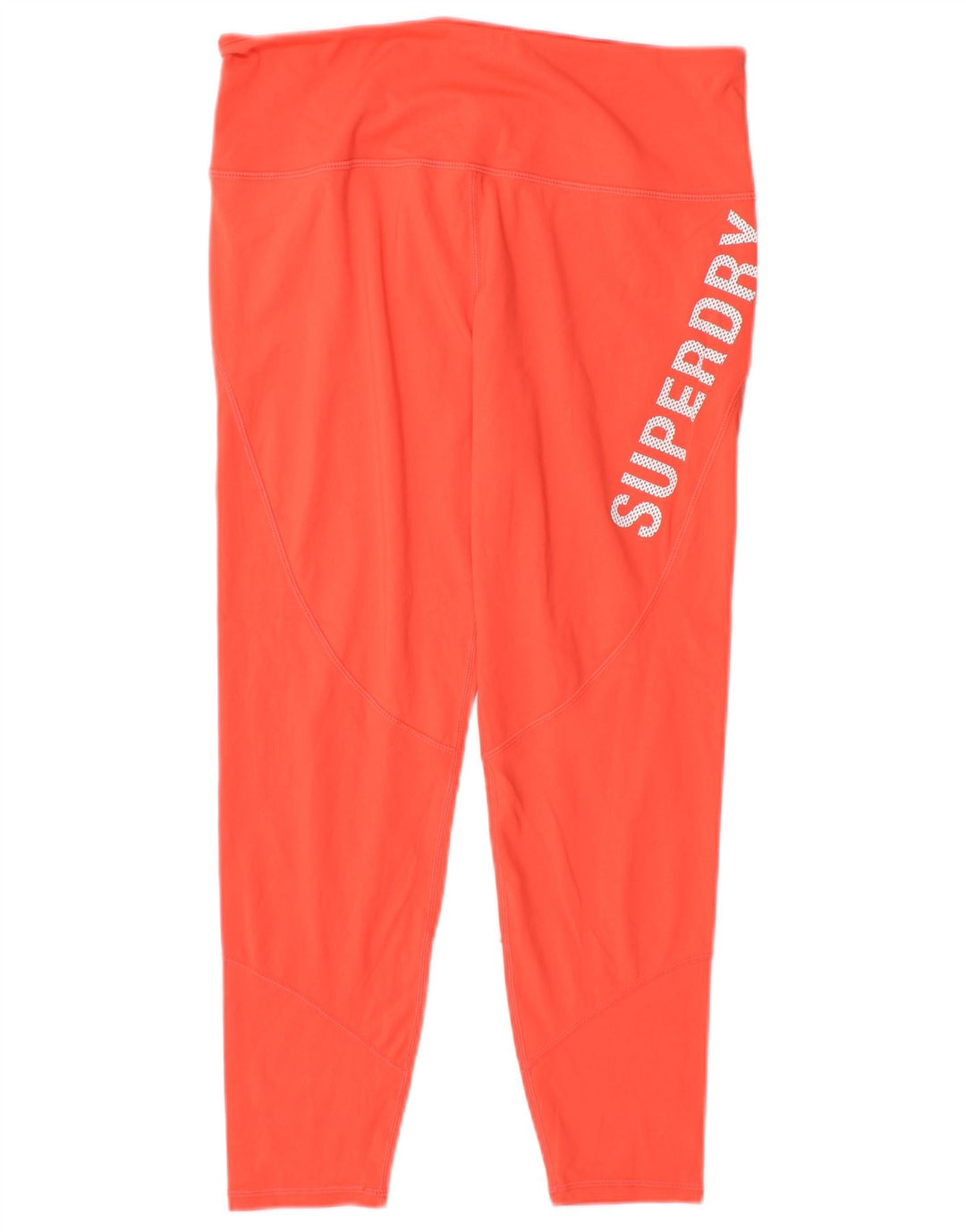 Superdry Legging Capri Graphic Femme UK 14 Large Orange Polyester