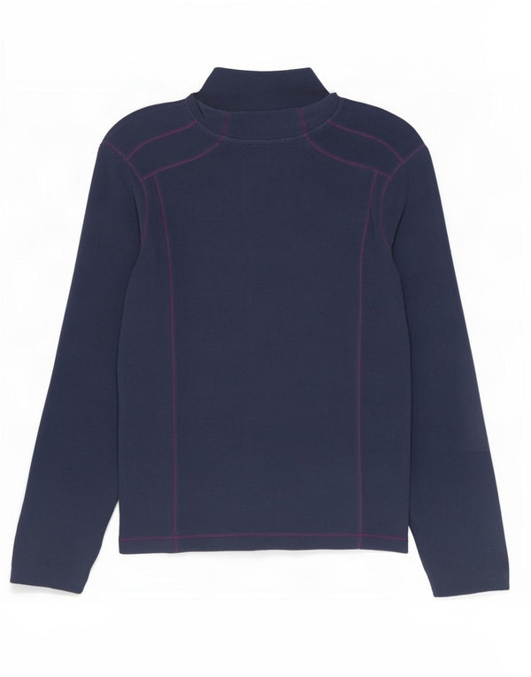 Weird Fish Pull polaire à col zippé pour femme UK 18 XL Bleu marine Polyester