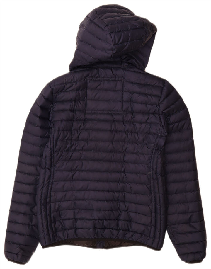 Superdry Veste matelassée à capuche pour femme UK 14 Bleu marine moyen Polyester