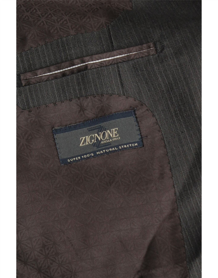 Zignone Veste blazer à 2 boutons pour homme UK 38 Gris moyen