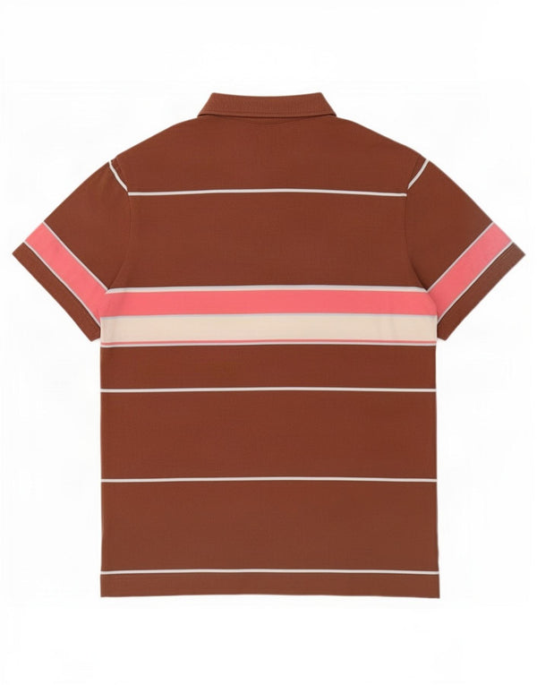 Lacoste Polo Homme Taille 4 Coton Rayé Marron Moyen