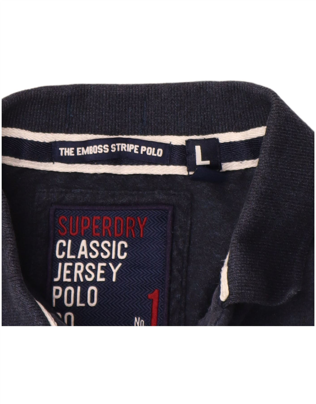 Superdry Polo Graphic Rugby Homme Large Bleu Marine Colorblock Cotton