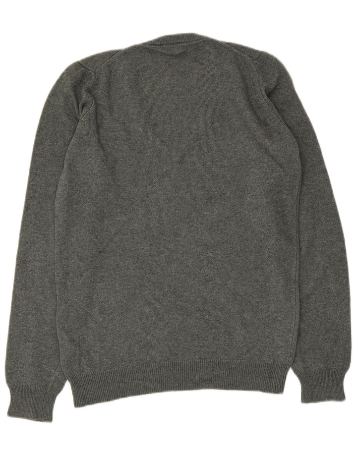 Fred Perry Pull col en V pour femme UK 12 Laine gris moyen