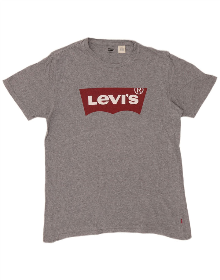 LEVI'S Tee-Shirt Graphique Homme Gris Moyen Moucheté Coton