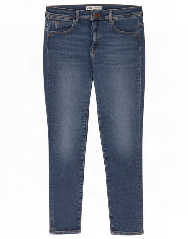 Zara Jean skinny femme EU 40 Medium W30 L28 Bleu Coton
